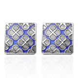 Vintage Pattern Cufflinks for Mens Jewelry Shirt Cufflinks Silver