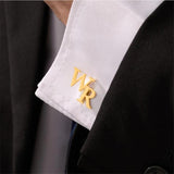 Custom Initial Letter Cufflinks Groom Wedding Jewelry Men's Fathers Gift