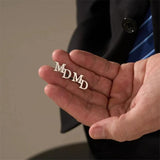 Custom Initial Letter Cufflinks Groom Wedding Jewelry Men's Fathers Gift