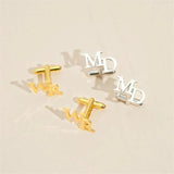 Custom Initial Letter Cufflinks Groom Wedding Jewelry Men's Fathers Gift
