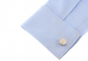 Men Laser Cufflinks Wholesale Silver Round Gift