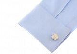 Men Laser Cufflinks Wholesale Silver Round Gift