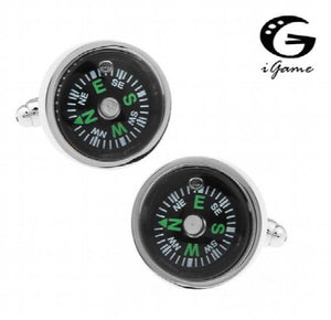 iGame Compass Cuff Links Novelty Brass Material Shirt Cuff Button