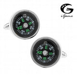 iGame Compass Cuff Links Novelty Brass Material Shirt Cuff Button
