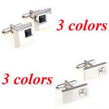 6 Colors Crystal Cufflink Gem Cuff Link