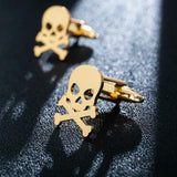 Tangula Pirate Skull Cufflinks Vintage Stainless Steel