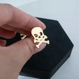 Tangula Pirate Skull Cufflinks Vintage Stainless Steel