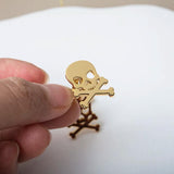 Tangula Pirate Skull Cufflinks Vintage Stainless Steel