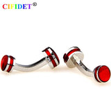 CIFIDET Enamel Cufflink Red Epoxy Round Shirt Cuff Link