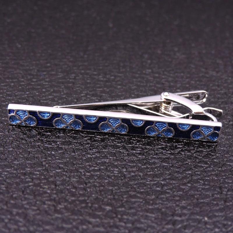 Enamel Flower Pattern Tie Clip for Men