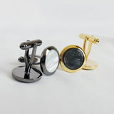 Mother of Pearl Cufflinks Abalone Shell Copper Men's Cuff Links