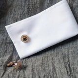 Mother of Pearl Cufflinks Abalone Shell Copper Men's Cuff Links