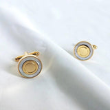 Mother of Pearl Cufflinks Abalone Shell Copper Men's Cuff Links