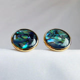 Mother of Pearl Cufflinks Abalone Shell Copper Men's Cuff Links