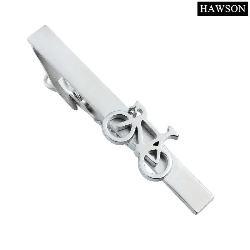 High-Grade Pearl Sand Bike Pattern Tie Clip for Men