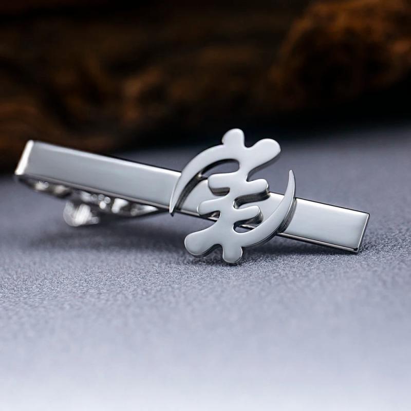 Tangula Adinkra Symbol Tie Clip Classic African Jewelry