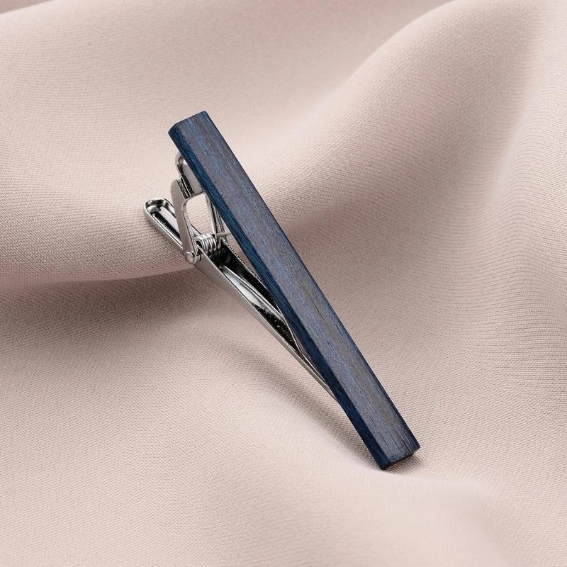 Vintage Wood Texture Tie Clip, Business Party Gift for Men