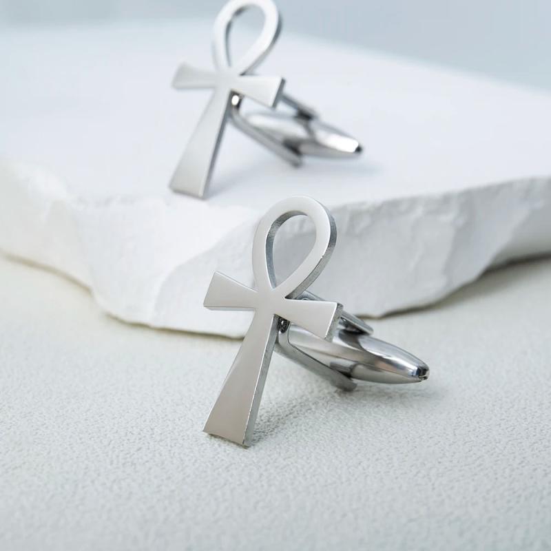 Tangula Ankh Cross Cufflinks Vintage Egypt Key of Life Amulet Jewelry