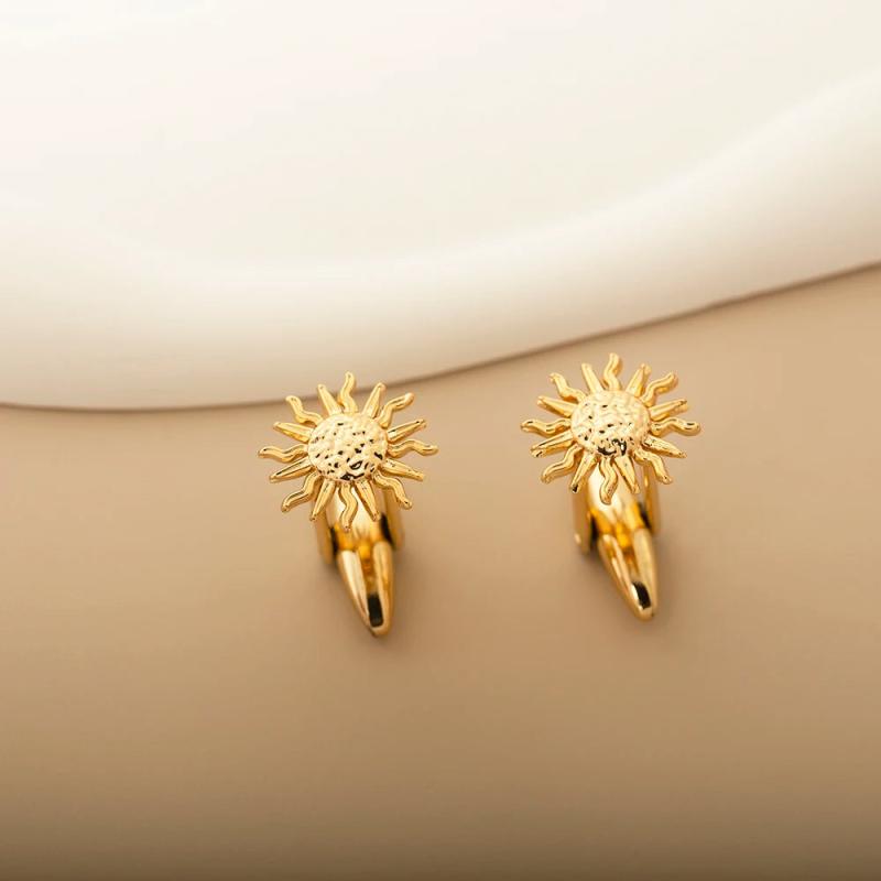 Tangula Vintage Sun Totem Cufflinks Stainless Steel Men's Cufflinks