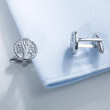 Tangula Tree of Life Cufflinks Steel Mens Amulet Jewelry