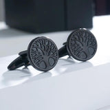 Tangula Tree of Life Cufflinks Steel Mens Amulet Jewelry