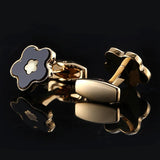 Golden Groom Cufflinks Flower Style Buttons Father Birthday's