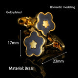 Golden Groom Cufflinks Flower Style Buttons Father Birthday's