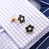 Golden Groom Cufflinks Flower Style Buttons Father Birthday's