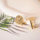 Tangula Stainless Steel Men's Cufflinks Geometric Rose Design Wedding