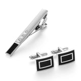 Men's Tie Clip and Cufflinks Set Business Necktie Clip Tie Bar Clips
