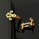 Vintage Lily of the Valley Buckle Cufflinks Stainless Steel Hollow Jewelry