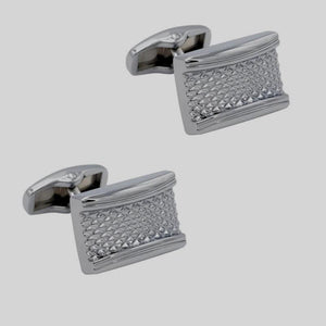 Dark Red Striped Alloy Cufflinks for Men