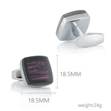 Dark Red Striped Alloy Cufflinks for Men