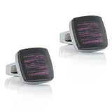 Dark Red Striped Alloy Cufflinks for Men