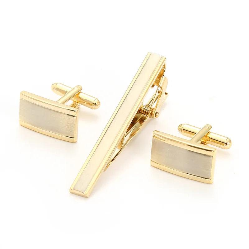 Copper Tie Clips & Cufflinks Wedding Set