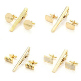 Copper Tie Clips & Cufflinks Wedding Set