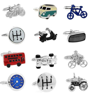 Blue/Black Bicycle Cufflinks Novelty Bike Copper Material Wholesale