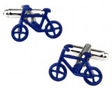 Blue/Black Bicycle Cufflinks Novelty Bike Copper Material Wholesale
