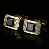 Men's Crystal Inlaid Cufflinks for Business and Parties