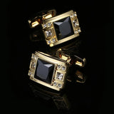 Men's Crystal Inlaid Cufflinks for Business and Parties