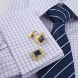 Men's Crystal Inlaid Cufflinks for Business and Parties