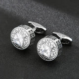 Crystal Zircon Cufflinks and Sleeve Studs Set
