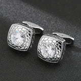 Crystal Zircon Cufflinks and Sleeve Studs Set