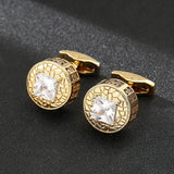 Crystal Zircon Cufflinks and Sleeve Studs Set