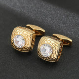 Crystal Zircon Cufflinks and Sleeve Studs Set
