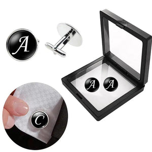 Men Cufflinks A-Z Alphabet Cuff Button Business Cufflinks