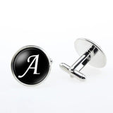 Men Cufflinks A-Z Alphabet Cuff Button Business Cufflinks