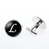 Men Cufflinks A-Z Alphabet Cuff Button Business Cufflinks