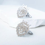 Hip Hop Crown Lion Cufflinks Stainless Steel Men Punk Animal Cufflinks