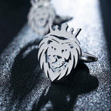 Hip Hop Crown Lion Cufflinks Stainless Steel Men Punk Animal Cufflinks